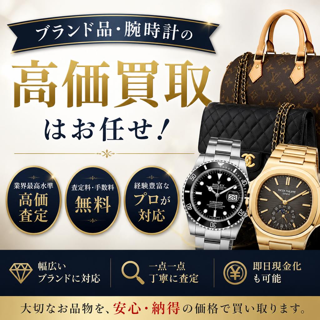 ブランド品・腕時計の高価買取はお任せ！