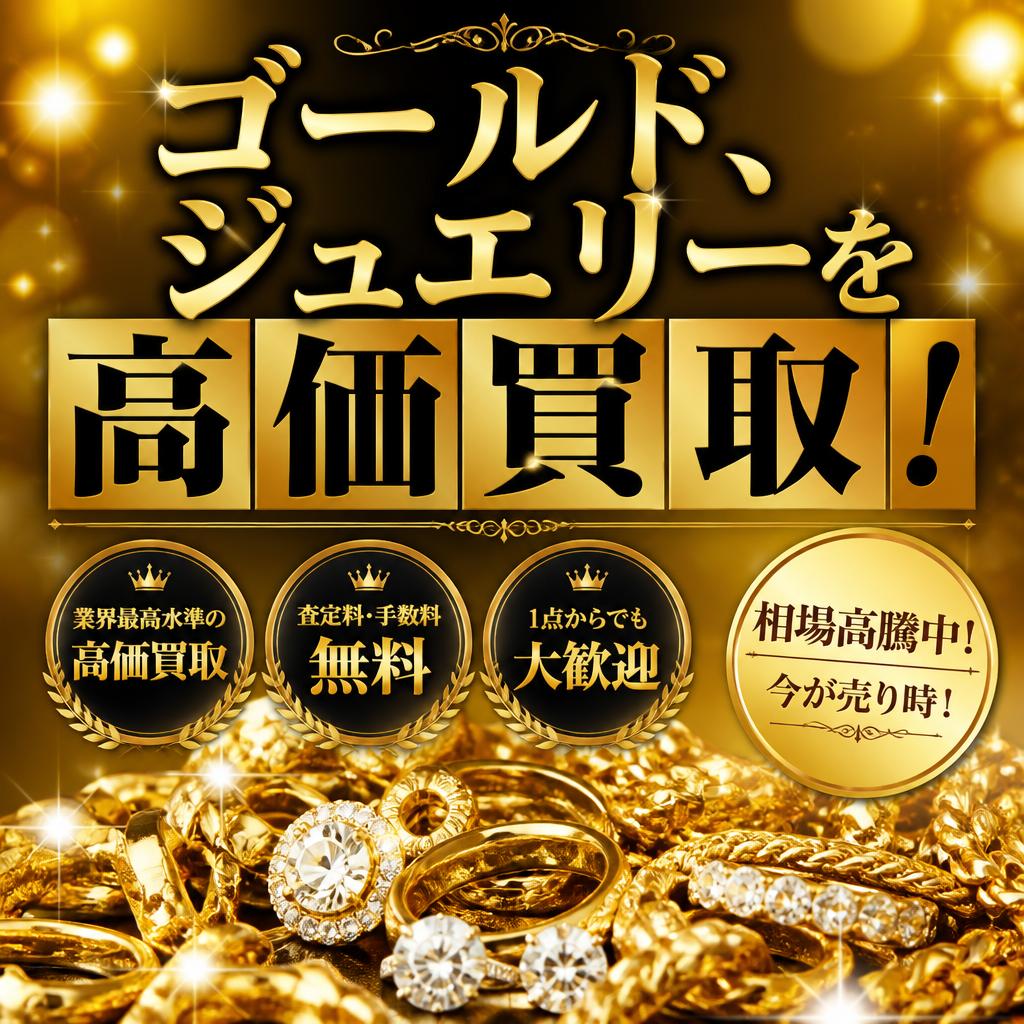 ゴールド、ジュエリーを高価買取！