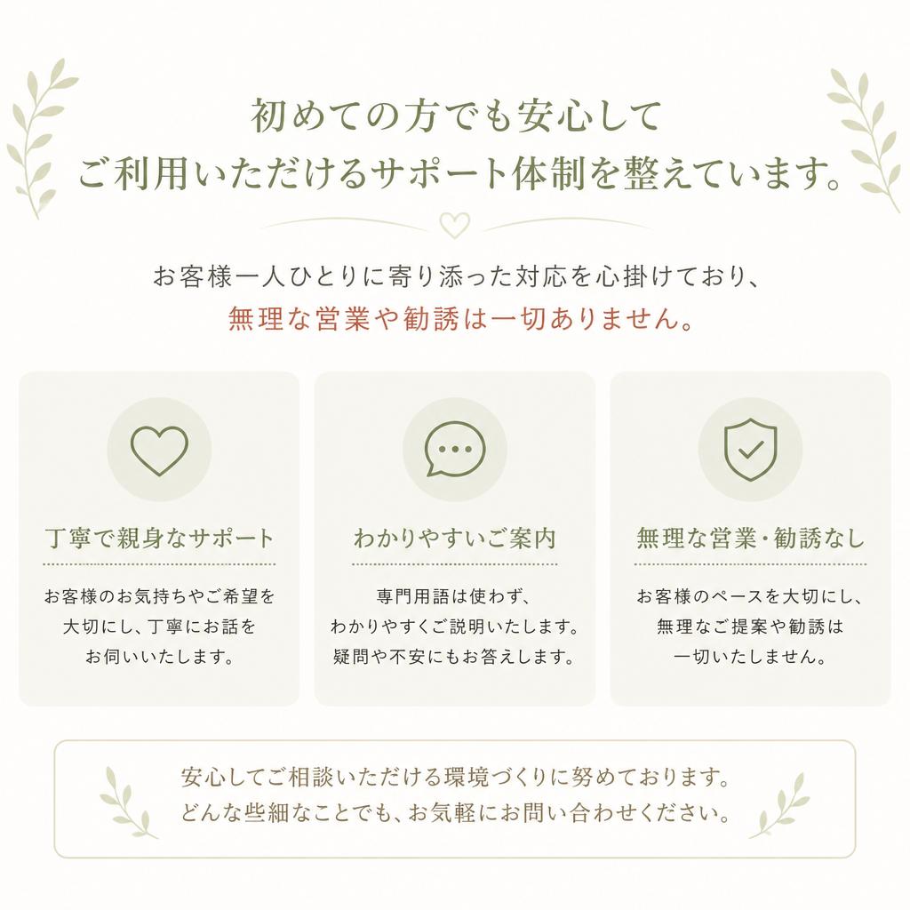 安心してご利用いただける理由