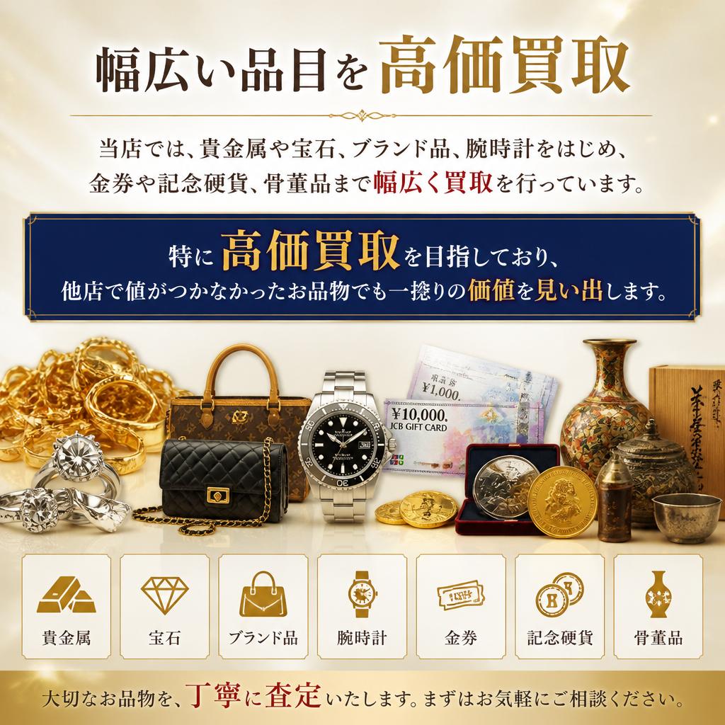 充実の買取品目