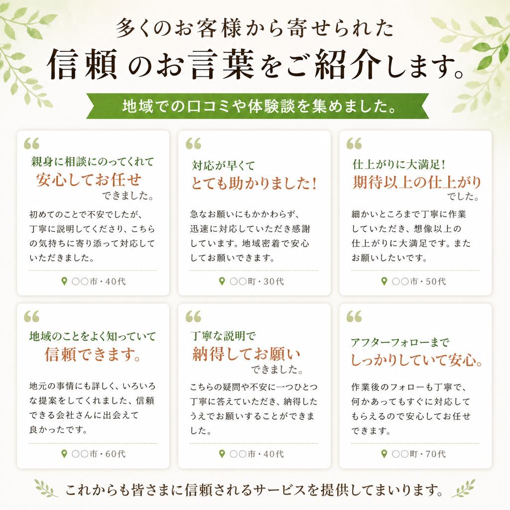 信頼の証明—お客様の声