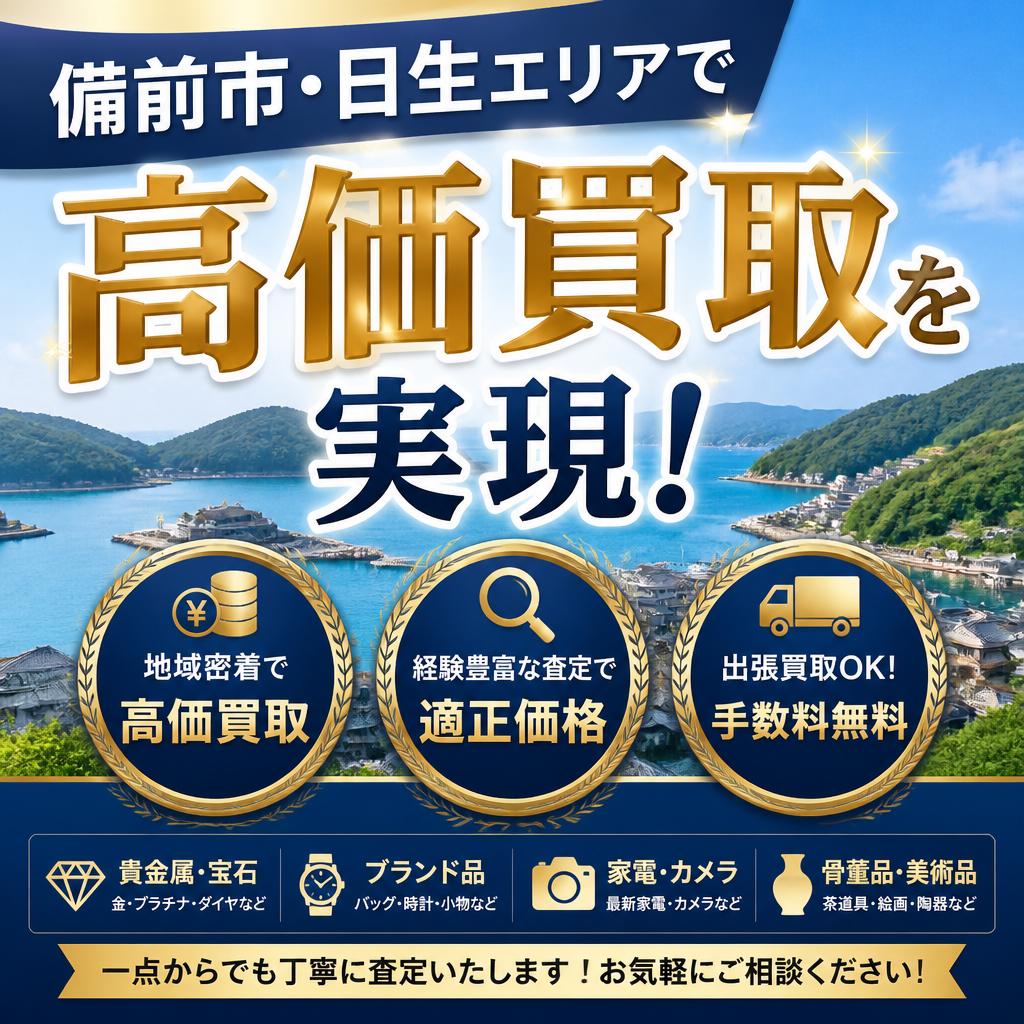 備前市・日生エリアで高価買取を実現！