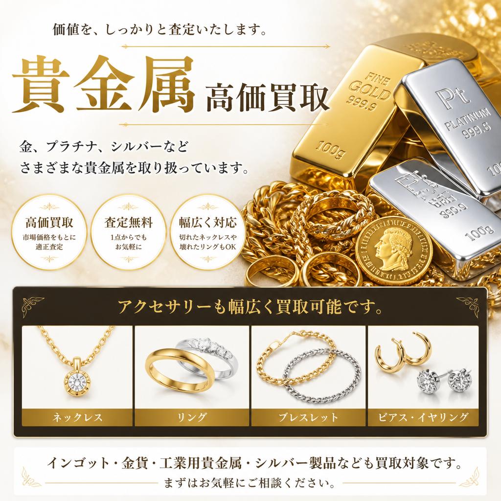 貴金属の取り扱い品目