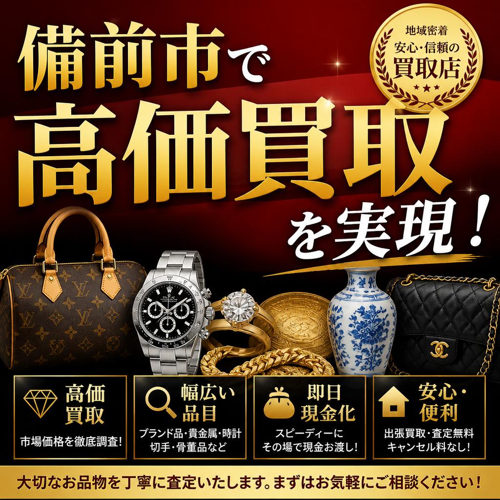 備前市で高価買取を実現！