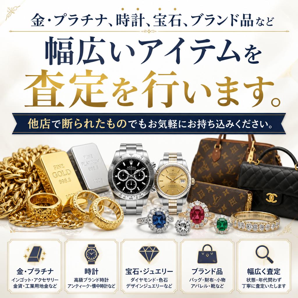 多様な買取品目に対応