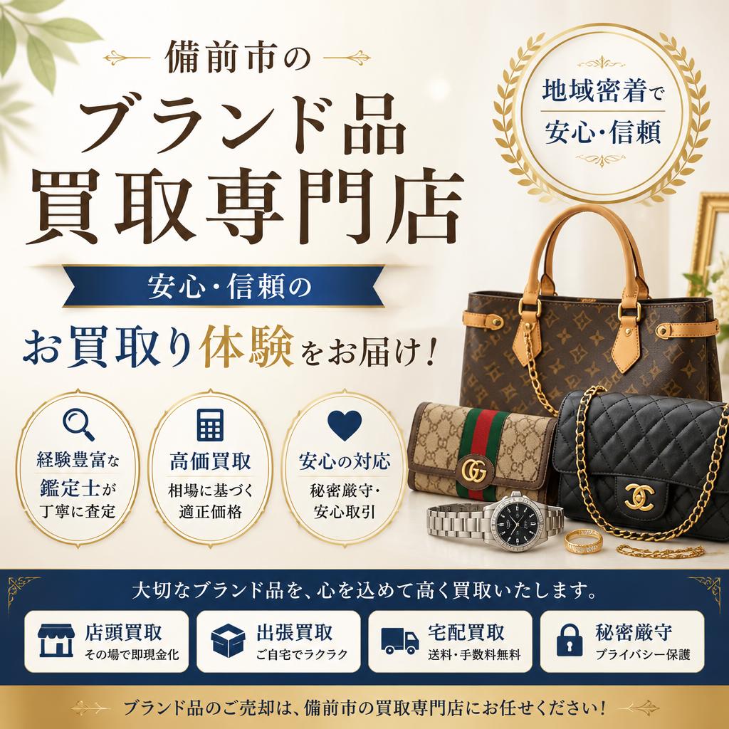 備前市のブランド品買取専門店で、安心・信頼のお買取り体験をお届け！